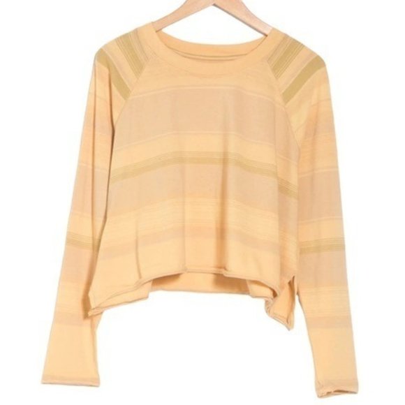 FREE PEOPLE Baja Striped Long Sleeve T-Shirt - Prosecco NWT - Picture 4 of 4